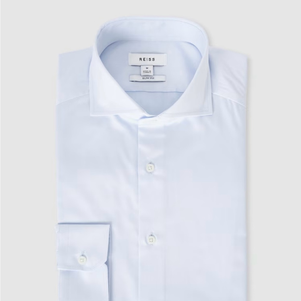 Reiss Slim Fit Soft Blue Dress Shirt; Like New - worn less than 3x